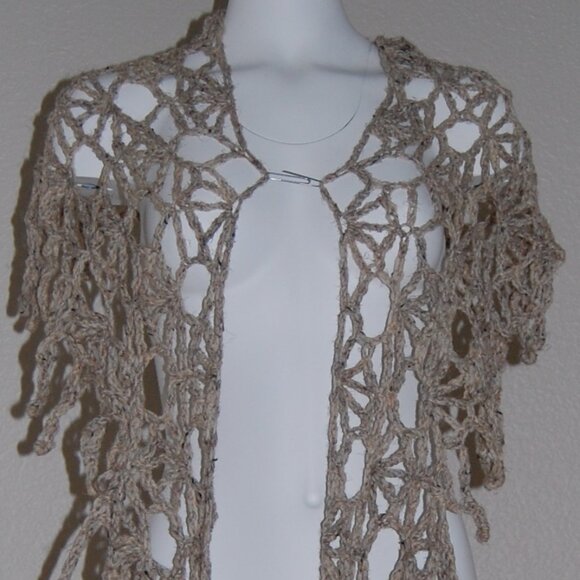 NEW Handmade, 100% Natual Wool Birch Tweed, Allure Wavy V Scarf, 102"L & 22"D - Picture 4 of 14